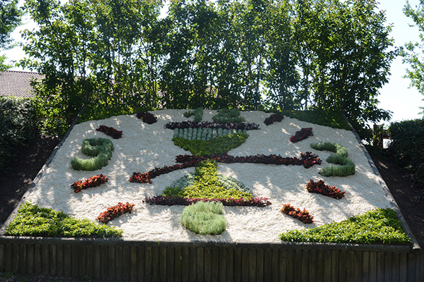 horloge faite de fleurs