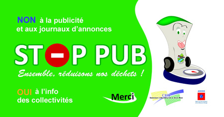 affiche stop pub avec un sens interdit